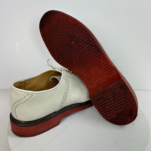 George Cox Barrie Ltd Oxford Shoes Men’s Size US 12 EU 44 Cream - Picture 9 of 10